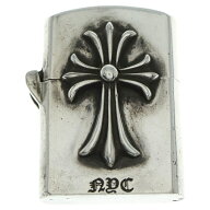 CHROME HEARTS(クロムハーツ) ZIPPO LIGHTERZ-V3 NYC限定スモールCHクロスジッポライター シルバー【中古…