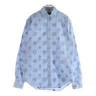 LOUIS VUITTON(ルイヴィトン) サイズ:S 21SS モノグラム総柄ストライプ長袖シャツ ライトブルー RM211M Z…
