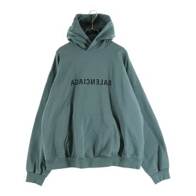 BALENCIAGA(バレンシアガ) サイズ:1 23AW ミラーロゴプリント プルオーバースウェットパーカー グレー 727163 TNVR3【中古】【程度A】【カラーグレー】【取扱店舗BRING渋谷ANNEX店】