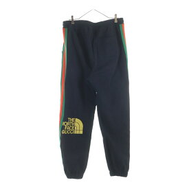 GUCCI(グッチ) サイズ:M 21SS×THE NORTH FACE ザ ノースフェイス サイドシェリーラインロゴプリントスウェットパンツ ブラック 657490 XJDIP【中古】【程度B】【カラーブラック】【取扱店舗BRING WASTE_NOT】