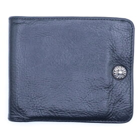 CHROME HEARTS(クロムハーツ) 1SNAP 1スナップ クロス ボールボタン レザーウォレット 財布 ブラック BCA361【中古】【程度B】【カラーブラック】【取扱店舗BRING札幌店】