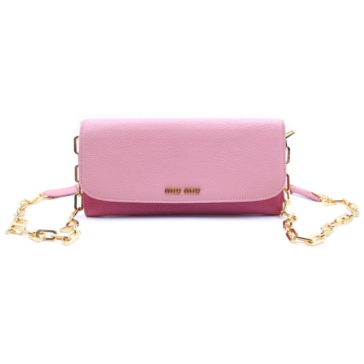 楽天市場】miumiu(ミュウミュウ) ロゴチェーンウォレット ショルダー 