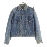 Levi's(リーバイス) 50-60S 517XX ボタン裏なし 裏地ブランケット USA製 両面タブ ビッグE 2ND 後期型 デ…