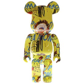 MEDICOM TOY(メディコムトイ) サイズ:10 BE@RBRICK Andy Warhol JEAN-MICHEL BASQUIAT #3 1000% ベアブリック アンディ ウォーホル ジャン-ミシェル バスキア フィギュア 人形 イエロー【新古品/中古】【程度S】【カラーイエロー】【オンライン限定商品】