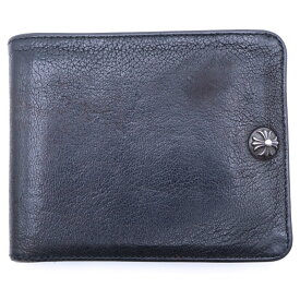 CHROME HEARTS(クロムハーツ) 1SNAP 1スナップ クロス ボールボタン レザーウォレット 財布 ブラック BCA361【中古】【程度B】【カラーブラック】【取扱店舗BRING福岡天神店】