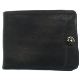 CHROME HEARTS(クロムハーツ) 1SNAP 1スナップ クロス ボールボタン レザーウォレット 財布 ブラック BCA361【中古】【程度B】【カラーブラック】【取扱店舗BRING大宮店】