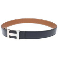 HERMES(エルメス) サイズ:85 コンスタンスベルト ブラック レザー シルバー 金具 □H刻印【中古】【程度B…