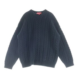 SUPREME(シュプリーム) サイズ:M 23AW Applique Cable Knit バックロゴ ケーブルニット セーター ブラック【中古】【程度B】【カラーブラック】【取扱店舗BRING梅田茶屋町店】