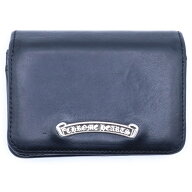 CHROME HEARTS(クロムハーツ) CARD CASE スクロールラベル レザーカードケース ブラック【中古】【程度B…