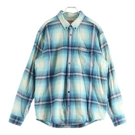 SUPREME(シュプリーム) サイズ:M 23SS Shadow Plaid Flannel Shirt フランネル 長袖シャツ ブルー/ホワイト【中古】【程度B】【カラーブルー】
