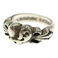 CHROME HEARTS(クロムハーツ) サイズ:19.0号 FLRL CRS HRT フローラルハートリング シルバー【中古】【程…