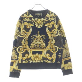 FENDI(フェンディ) サイズ:S ×VERSACE FENDACE ヴェルサーチ フェンダーチェ ズッカ メデューサ バロック総柄プリント クルーネック プルオーバー スウェット トレーナー FY0178 AKE1【中古】【程度B】【カラーブラウン】【取扱店舗BRING心斎橋店】
