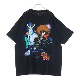 GEEKSRULE(ギークスルール) サイズ:XXL ×SPACE PIRATE CAPTAIN HARLOCK 宇宙海賊キャプテンハーロック シルクスクリーンプリント クルーネックプルオーバー 半袖Tシャツカットソー【新古品/中古】【程度S】【カラーブラック】【取扱店舗BRING THRIFT CLOSET 幕張店】