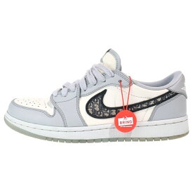 NIKE(ナイキ) サイズ:25.5cm ×DIOR AIR JORDAN 1 LOW OG CN8608-002 ディオール エアジョーダン 1 ローカットスニーカー グレー/ホワイト US7.5/25.5cm【中古】【程度B】【カラーグレー】【取扱店舗BRING KICKS】