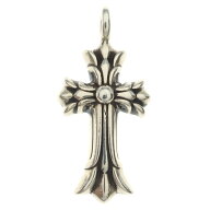 CHROME HEARTS(クロムハーツ) DBL CH CRS ダブルCHクロスチャーム ペンダントトップ シルバー BCA248【中…