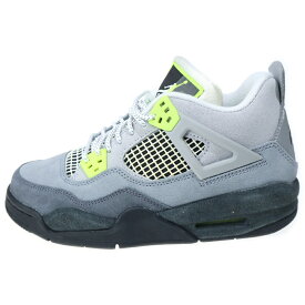NIKE(ナイキ) サイズ:23.5cm GS Air Jordan 4 Retro SE Neon GS エアジョーダン4 レトロ SE ネオン ハイカットスニーカー グレー レディース US5Y/23.5cm CT5343-007【中古】【程度B】【カラーグレー】【オンライン限定商品】