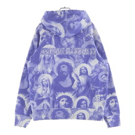 SUPREME(シュプリーム) サイズ:S Jesus and Mary Hooded Sweatshirt 総柄プリント プルオーバーパーカー パープル【中古】【程度B】【カラーパープル】【取扱店舗BRING京都河原町店】