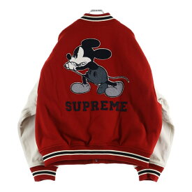 SUPREME(シュプリーム) サイズ:XL 25AW x Number (N)ine x Mickey Mouse Varsity Jacket ナンバーナイン x ミッキーマウス バーシティジャケット レッド【新古品/中古】【程度S】【カラーレッド】【取扱店舗原宿】