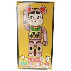 BE@RBRICK(ベアブリック) サイズ:10 ×不二家 ペコちゃん 招き猫 金運ダブル小判 桃金メッキ 1000% フィギュア 人形 ピンクゴールド 箱【新古品/中古】【程度N】【カラーゴールド】【オンライン限定商品】