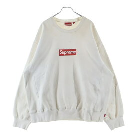 SUPREME(シュプリーム) サイズ:XL 25SS Washed Box Logo Crewneck ウォッシュド加工 ボックスロゴ クルーネックスウェットトレーナー ホワイト【中古】【程度B】【カラーホワイト】【取扱店舗渋谷】