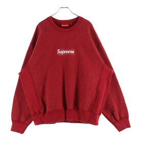 SUPREME(シュプリーム) サイズ:L 25SS Washed Box Logo Crewneck ウォッシュ加工 ボックスロゴ クルーネックプルオーバースウェットシャツ トレーナー レッド【中古】【程度B】【カラーレッド】【取扱店舗BRING大宮店】