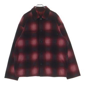 SUPREME(シュプリーム) サイズ:M 20AW Shadow Plaid Fleece shirt オンブレ フリース チェック シャツ レッド【中古】【程度B】【カラーレッド】【取扱店舗BRING横浜ビブレ店】