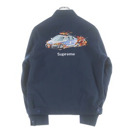 SUPREME(シュプリーム) サイズ:S 19AW Cop Car Embroidered Work Jacket 葵産業 コップカー 裏地キルティング ワークジャケット ネイビー【中古】【程度B】【カラーネイビー】【取扱店舗BRING THRIFT CLOSET 幕張店】