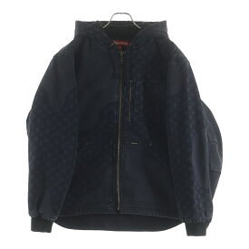SUPREME(シュプリーム) サイズ:M 26SS Flag Quilted Hooded Work Jacket フラッグ キルテッド フーデッド ワークジャケット ブラック【中古】【程度B】【カラーブラック】【取扱店舗BRING福岡天神店】