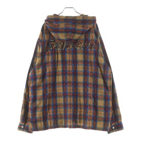 SUPREME(シュプリーム) サイズ:XL 24SS Printed Hooded Flannel Shir ロゴ刺繍 チェック フーデッド長袖フランネルシャツ マルチ【中古】【程度A】【カラーマルチカラー】【取扱店舗渋谷】