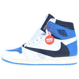 NIKE(ナイキ) サイズ:28.0cm ×Travis Scott × fragment design Air Jordan 1 Retro High OG SP Military Blue DH3227-105 エアジョーダン1 レトロ ハイ OG SP ハイカットスニーカー【新古品/中古】【程度S】【カラーホワイト】【取扱店舗BRING KICKS】