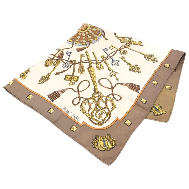 楽天市場】HERMES(エルメス) カレ90 Key Pattern Scarf 鍵柄スカーフ 