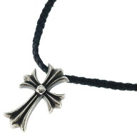 CHROME HEARTS(クロムハーツ) CH CRS SMLスモールCHクロス BC ボロチップブレイド ネックレス シルバー B…