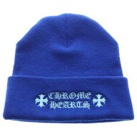 CHROME HEARTS(クロムハーツ) サイズ:OS WOOL WATCH CAP CH PLUS ビーニー ニット帽 帽子 ブルー【中古】…