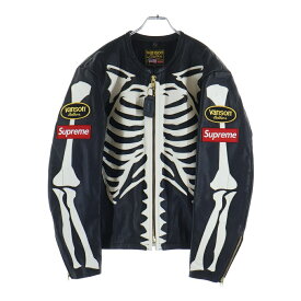 SUPREME(シュプリーム) サイズ:L 17AW Vanson Leather Bones Jacket バンソン ボーン レザージャケット ブルゾン ブラック【中古】【程度B】【カラーブラック】【取扱店舗原宿】