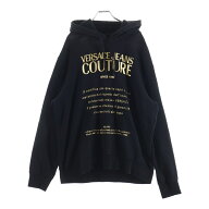 VERSACE(ヴェルサーチ) サイズ:XXXL ロゴプリント プルオーバー スウェット パーカー フーディー ブラッ…