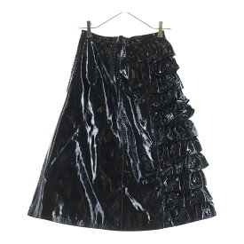 CHRISTOPHER KANE(クリストファーケイン) サイズ:38 LEATHER RUFFLE SKIRT PATENT 520322 パテントレザー フリルスカート レディース ブラック【新古品/中古】【程度S】【カラーブラック】【オンライン限定商品】