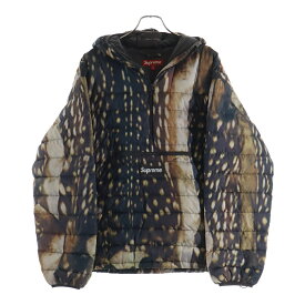 SUPREME(シュプリーム) サイズ:XL 23AW Micro Down Half Zip Hooded Pullover Deer ハーフジップ プルオーバー フーデッド マイクロダウン ジャケット ブラウン【中古】【程度B】【カラーブラウン】【オンライン限定商品】