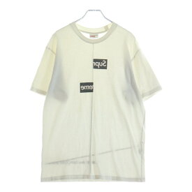 SUPREME(シュプリーム) サイズ:M 18AW ×COMME DES GARCONS SHIRT Split Box Logo Tee コムデギャルソンシャツ スプリットボックスロゴデザイン クルーネック 半袖Tシャツ カットソー ホワイト【中古】【程度B】【カラーホワイト】【取扱店舗BRING大宮店】