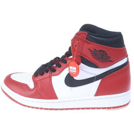 NIKE(ナイキ) サイズ:27.5cm 【鑑賞用 2015年製】 AIR JORDAN 1 RETRO HIGH OG CHICAGO エアジョーダン 1 レトロ シカゴ ハイカットスニーカー レッド US9.5/27.5cm 555088-101【中古】【程度A】【カラーレッド】【取扱店舗BRING WASTE_NOT】