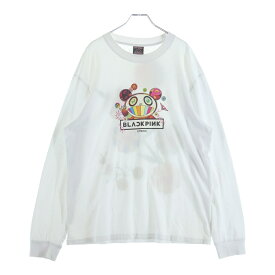 村上隆(ムラカミタカシ) サイズ:L ×BLACKPINK FLOWER GARDEN LONG SLEEVE SHIRT グラフィックプリント クルーネック コットン 長袖Tシャツ カットソー ホワイト 20783223【中古】【程度B】【カラーホワイト】【取扱店舗BRING THRIFT CLOSET 幕張店】