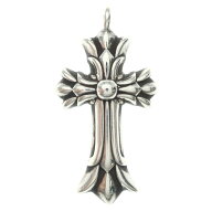 CHROME HEARTS(クロムハーツ) DBL CH CRS ダブルCHクロスチャーム ペンダントトップ シルバー BCA248【中…