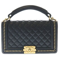 CHANEL ラムスキン BOY CHANEL ゴールド チェーンショルダー バッグの通販