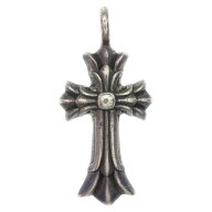 CHROME HEARTS(クロムハーツ) DBL CH CRS ダブルCHクロスチャーム ペンダントトップ シルバー BCA248【中…