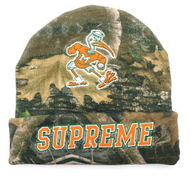 SUPREME(シュプリーム) 24AW ×MITCHELL &NESS NCAA Beanie ミッチェルアンドネス ロゴデザイン リアルツリー ビーニー ニット帽 カーキ【新古品/中古】【程度S】【カラーカーキ】【取扱店舗渋谷】