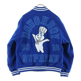 SUPREME(シュプリーム) サイズ:M 22AW ×Mitchell & Ness Doughboy Twill Varsity Jacket ミッチェルアンドネス ドゥボーイ ツイルバーシティジャケット ブルー【中古】【程度B】【カラーブルー】【取扱店舗BRING有楽町マルイ店】