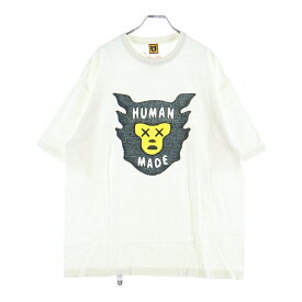 HUMAN MADE(ヒューマンメイド) サイズ:2XL ×KAWS FACE TEE カウズ フェイス クルーネック カットソー 半袖Tシャツ ホワイト【中古】【程度A】【カラーホワイト】【取扱店舗渋谷】