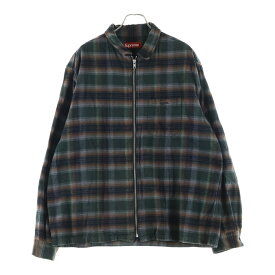 SUPREME(シュプリーム) サイズ:XL 24SS Shadow Plaid Flannel Zip Up Shirt シャドウ プレイド フランネル 長袖ジップアップシャツジャケット グリーン/ブラウン【中古】【程度B】【カラーグリーン】【取扱店舗BRING札幌店】