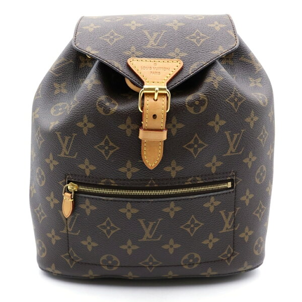 LOUIS VUITTON(ルイヴィトン) サイズ:- モノグラム モンスリ リュックサック バックパック ブラウン レザー×PVC M43431 ゴールド金具【中古】【程度B】【カラーブラウン】【取扱店舗AWESOME下北沢店】