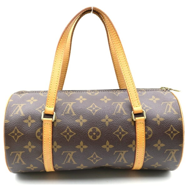 LOUIS VUITTON(ルイヴィトン) モノグラム パピヨン ハンドバッグ ボストンバッグ ブラウン レザー×PVC M51386 ゴールド金具【中古】【程度B】【カラーブラウン】【取扱店舗AWESOME下北沢店】