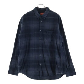 SUPREME(シュプリーム) サイズ:L 23SS Shadow Plaid Flannel Shirt シャドープレイド 長袖長袖シャツ ブラック【中古】【程度B】【カラーグレー】【取扱店舗原宿】